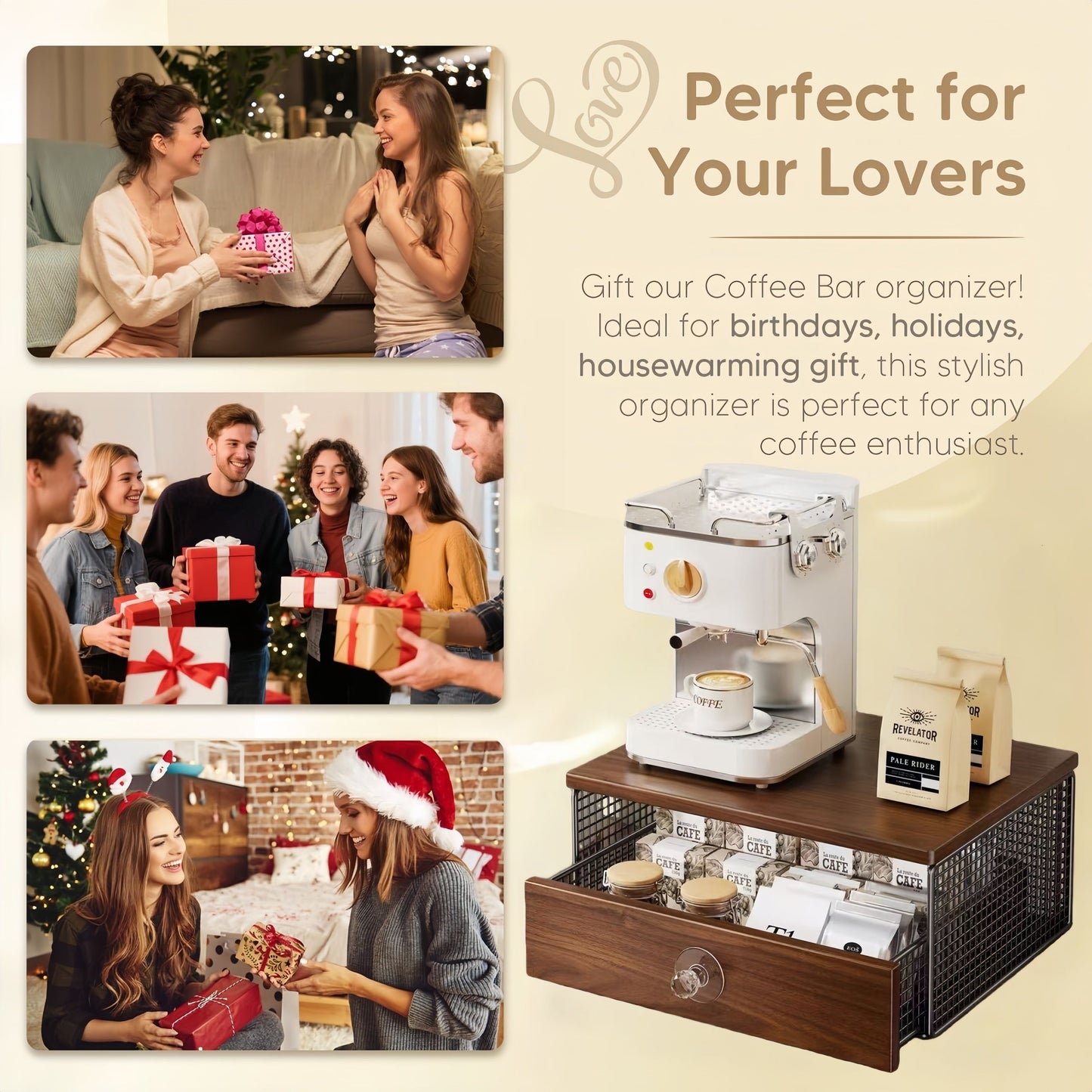 Coffee Machine Stand with Capsule Storage