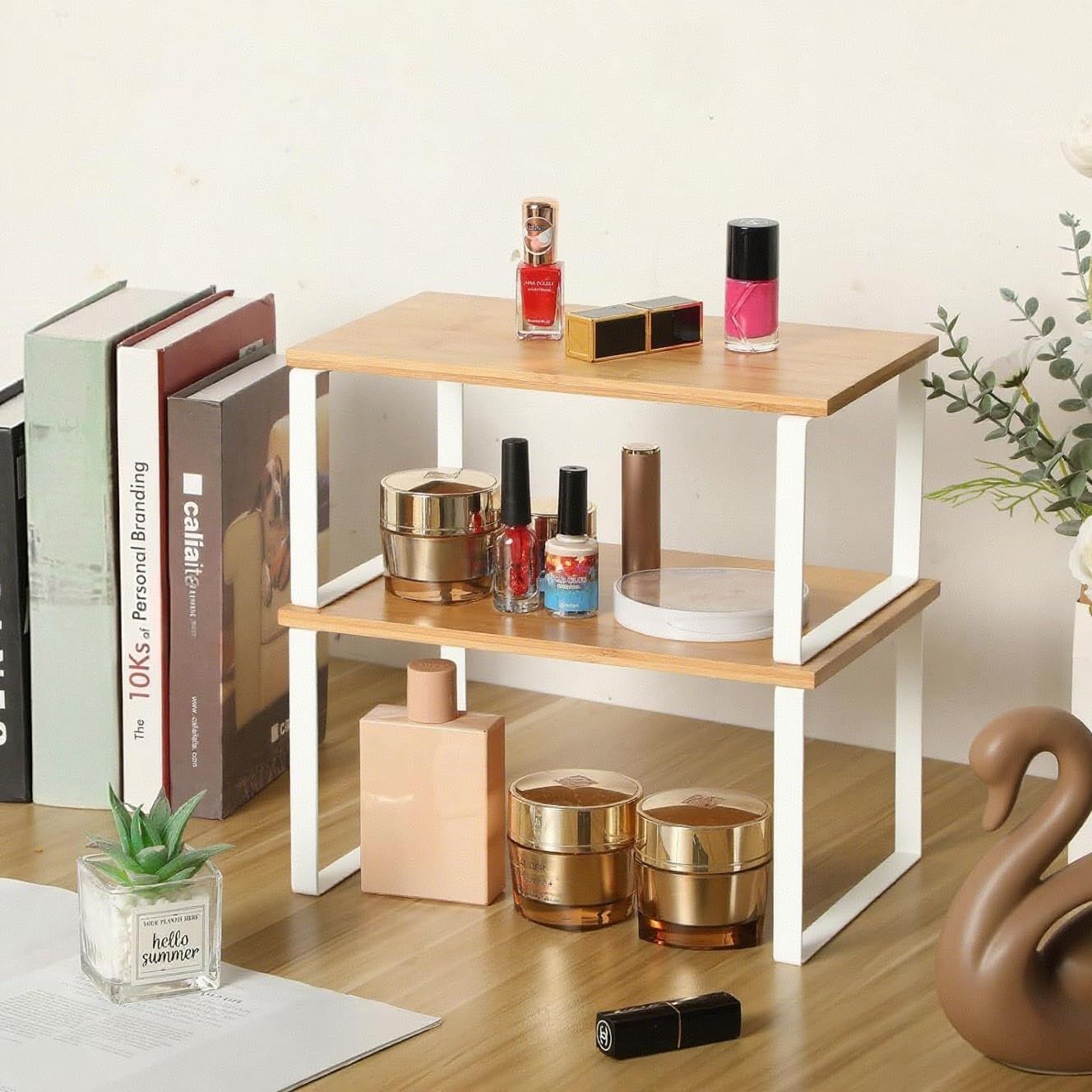 2 Tier Kitchen Shelf Organiser - 4 Pack
