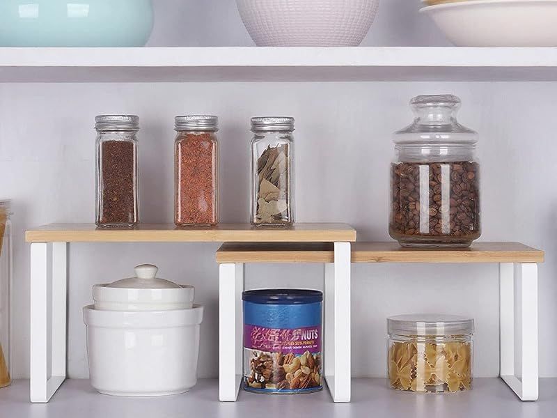 2 Tier Kitchen Shelf Organiser - 4 Pack