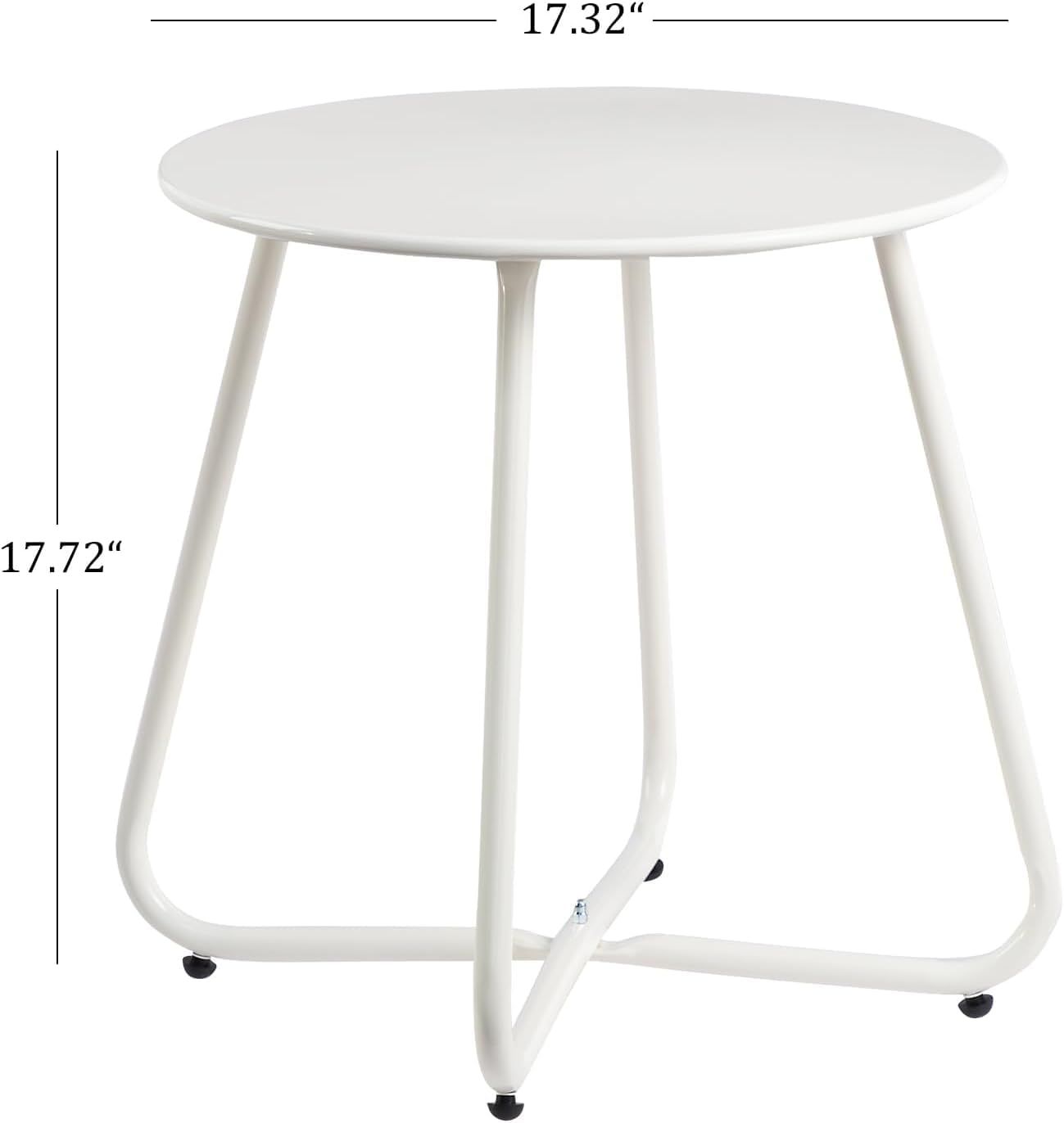 White Round Outdoor Side Table