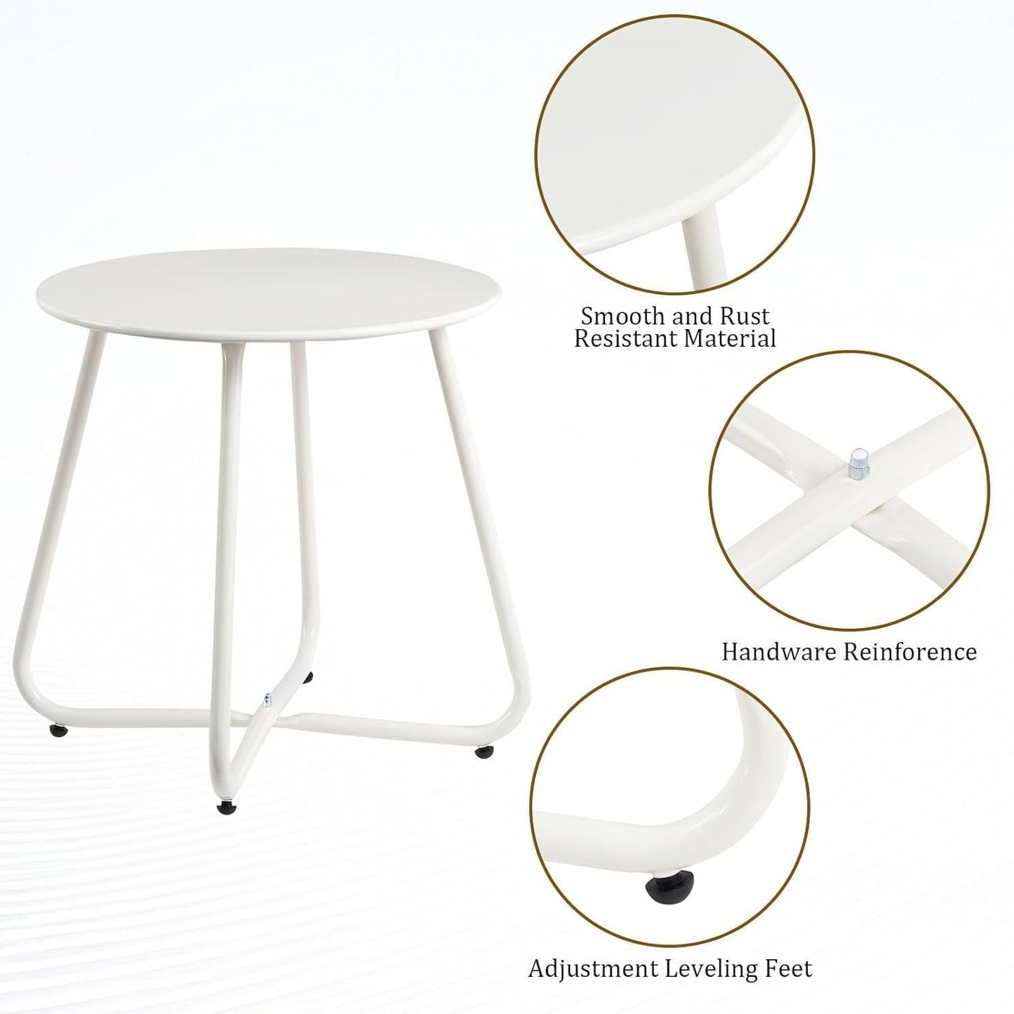 White Round Outdoor Side Table