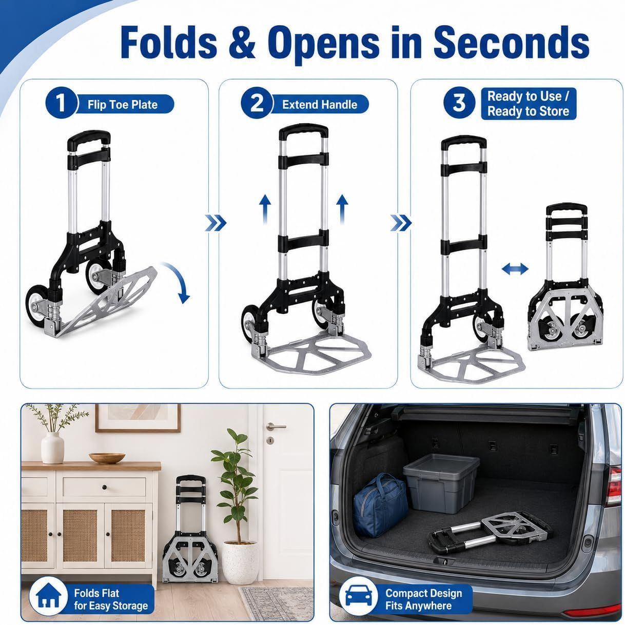 Folding Hand Truck with Telescopic Handle