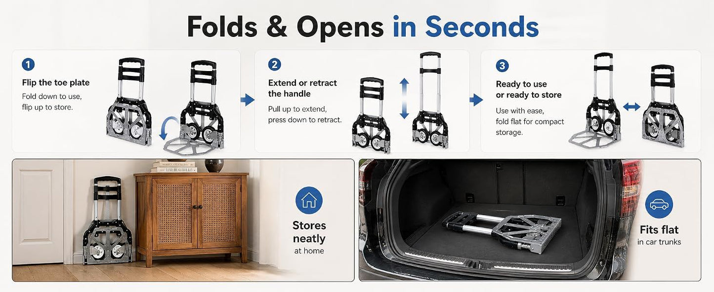 Folding Hand Truck with Telescopic Handle