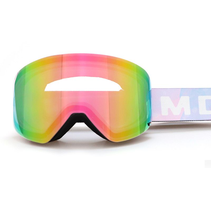 Magnetic Cylindrical Ski Goggles with UV400 Anti-Fog Dual-Lens, Impact-Resistant TPU Frame, Interchangeable Lens for Snow Sports, Includes Protective Case & Black Storage Bag (Green)