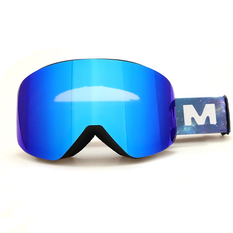 Magnetic Cylindrical Ski Goggles with UV400 Anti-Fog Dual-Lens, Impact-Resistant TPU Frame, Interchangeable Lens for Snow Sports, Includes Protective Case & Black Storage Bag (Purple)