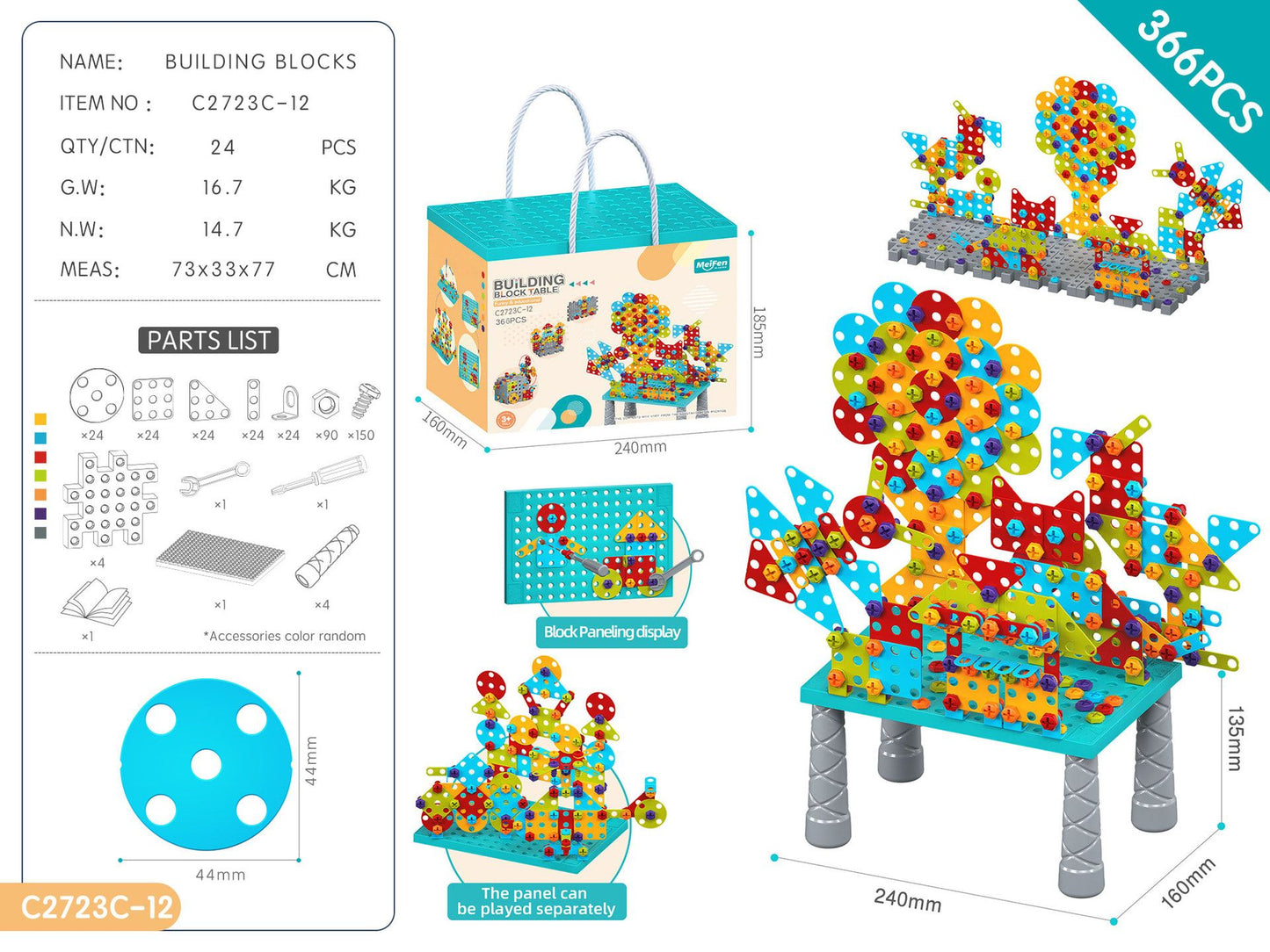 DIY Screw Building Blocks Set - 490pcs