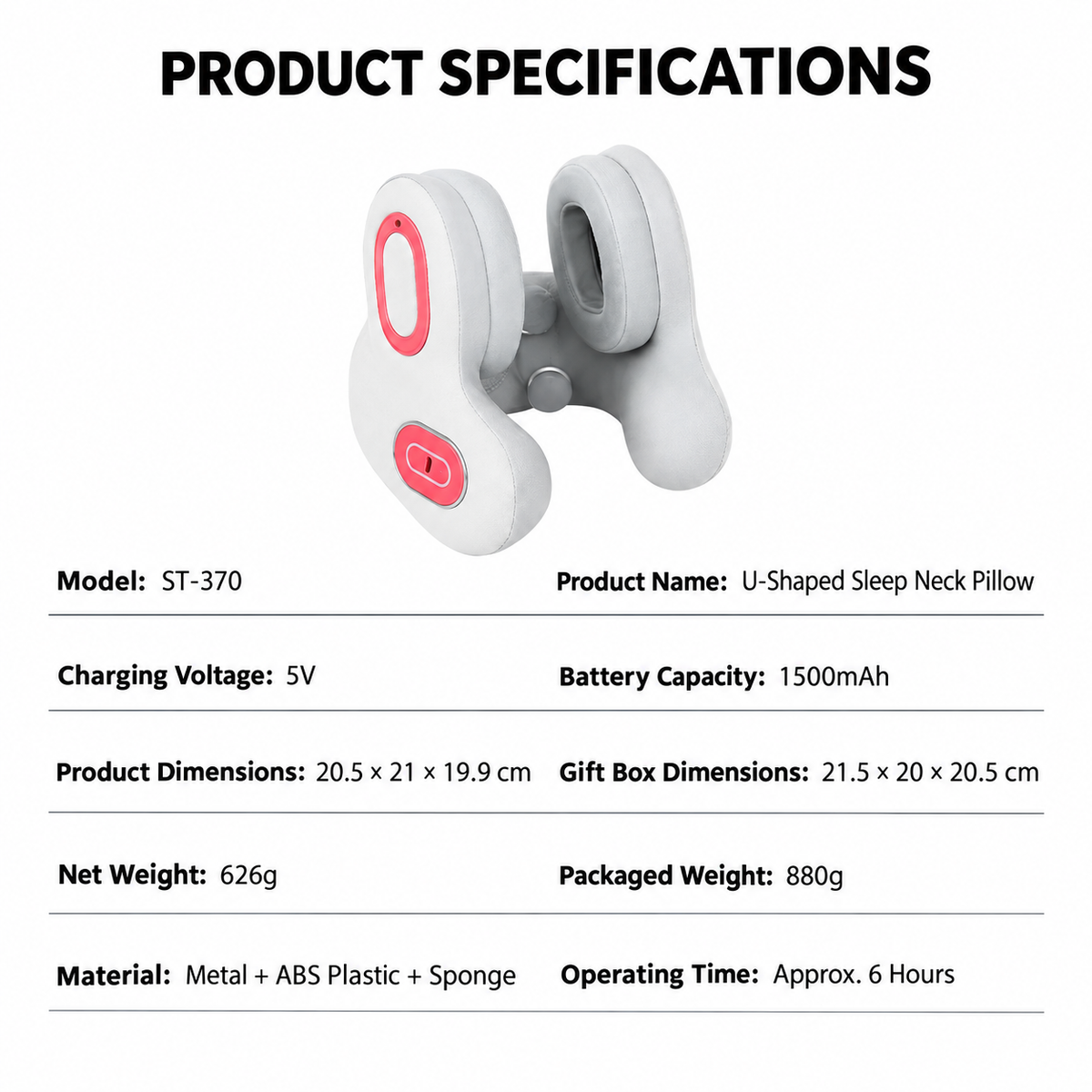 U-Shaped Neck Massager with Heat, Bluetooth Audio & Hands-Free Calling - White