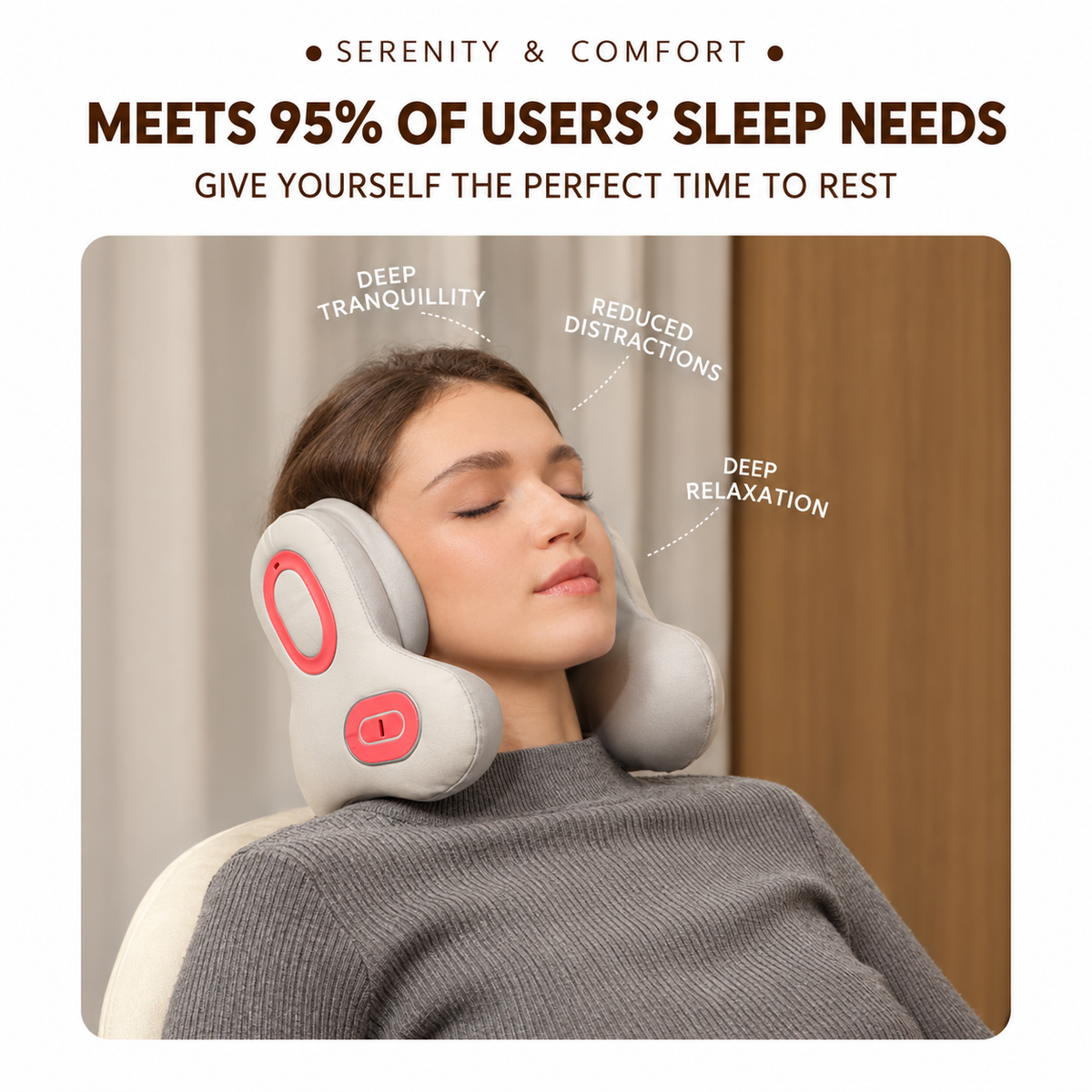 U-Shaped Neck Massager with Heat, Bluetooth Audio & Hands-Free Calling - White