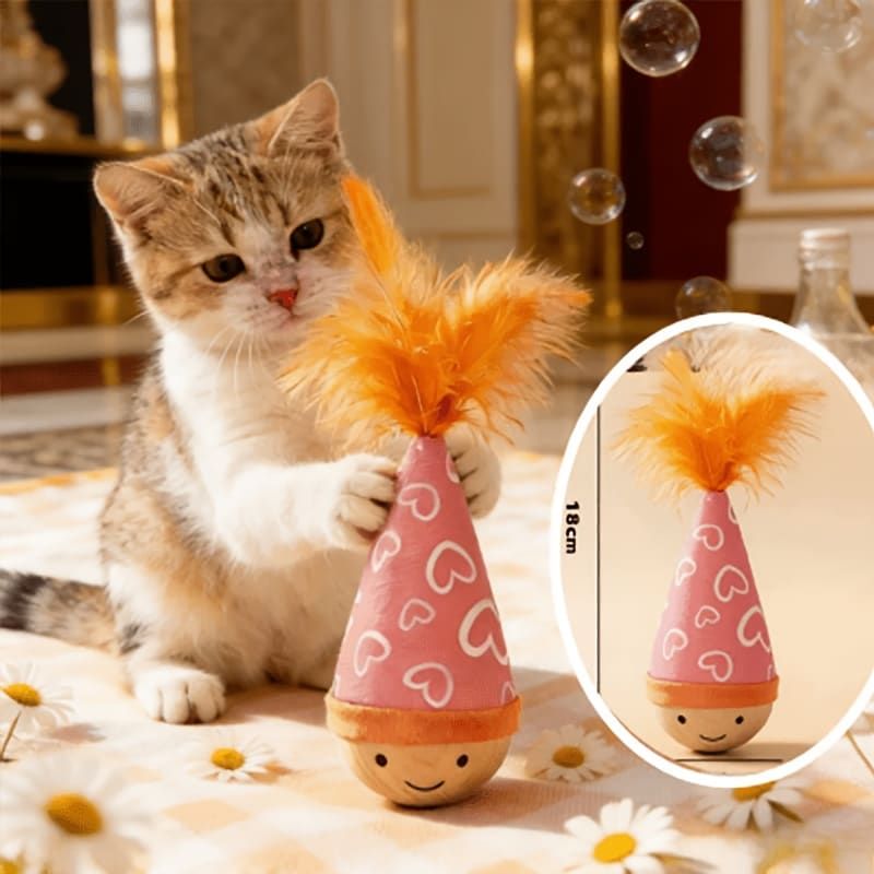 Wobble Cat Toy - Feather Red
