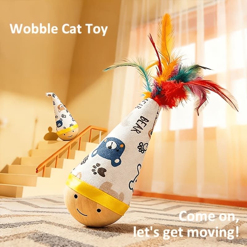 Wobble Cat Toy - Feather Red