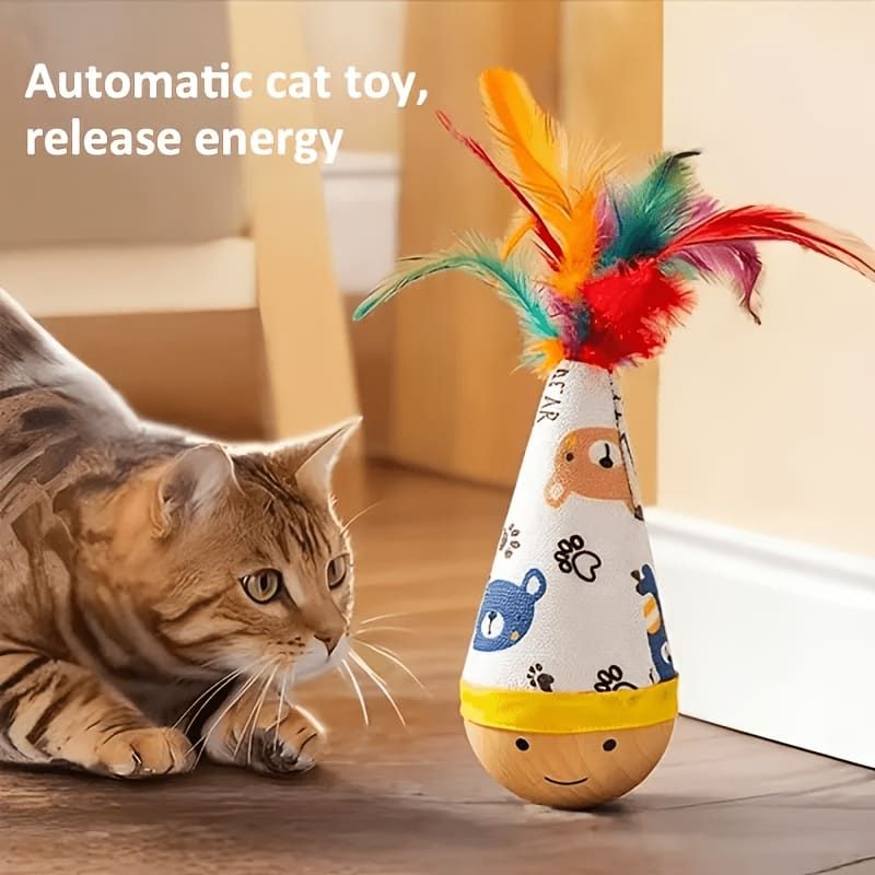 Wobble Cat Toy - Feather Red