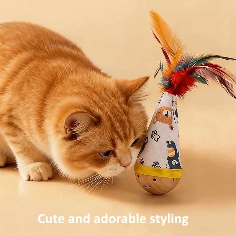 Wobble Cat Toy - Feather Red