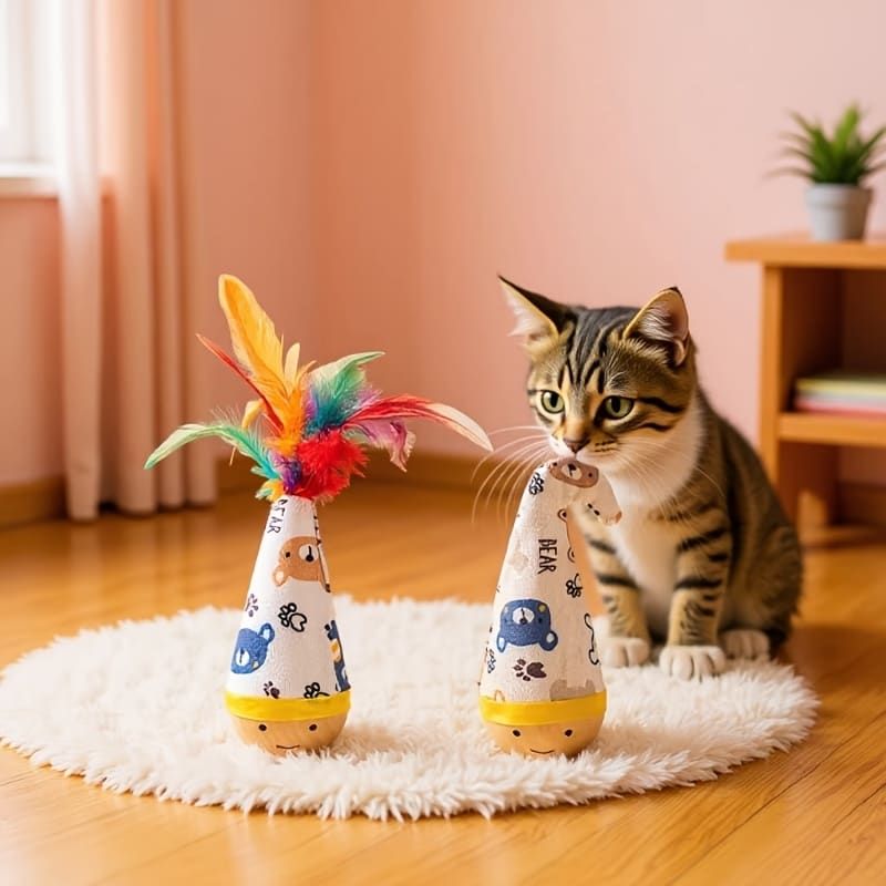 Wobble Cat Toy - No Feather Purple