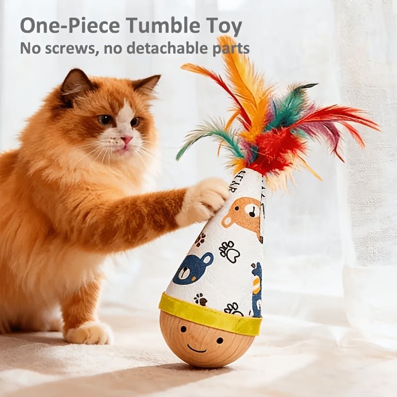 Wobble Cat Toy - No Feather Purple