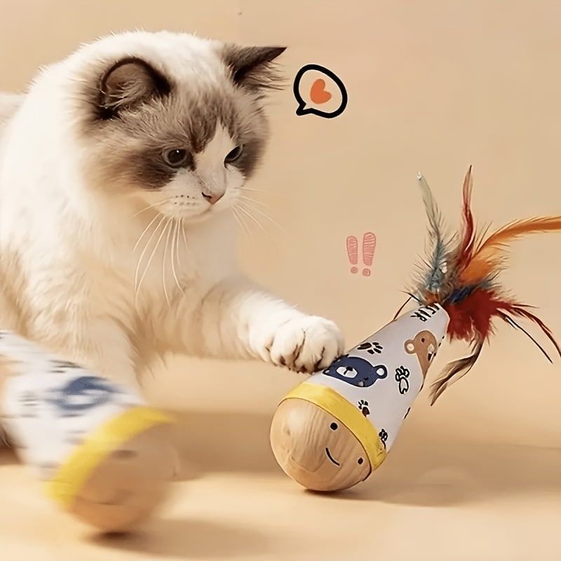 Wobble Cat Toy - No Feather Purple