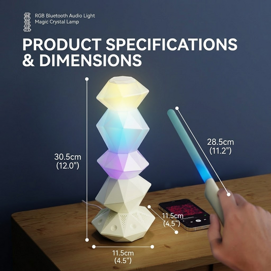 Magic Crystal RGB Bluetooth Speaker Lamp - white