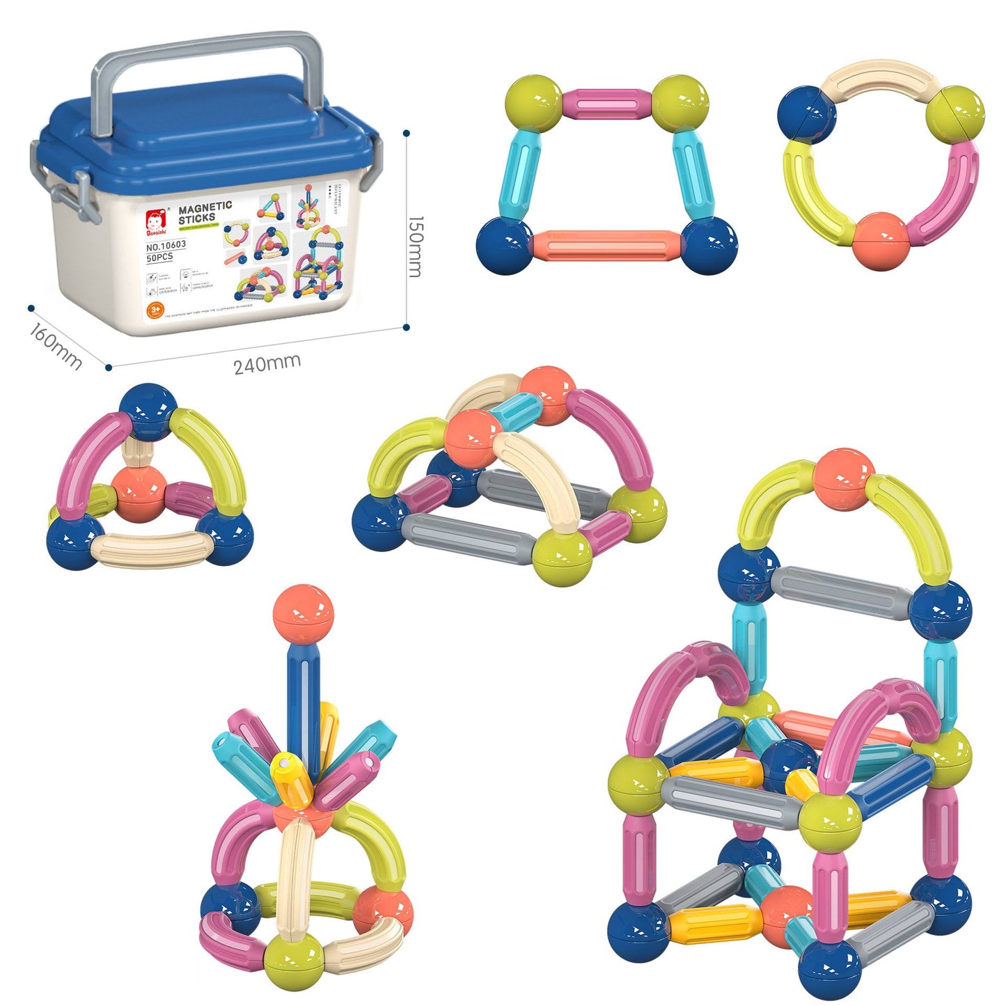 Magnetic Building Sticks & Balls - 120pcs