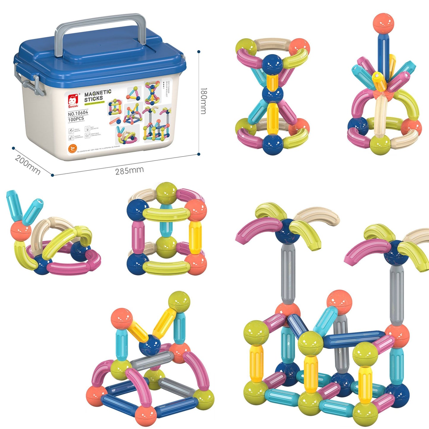 Magnetic Building Sticks & Balls - 120pcs