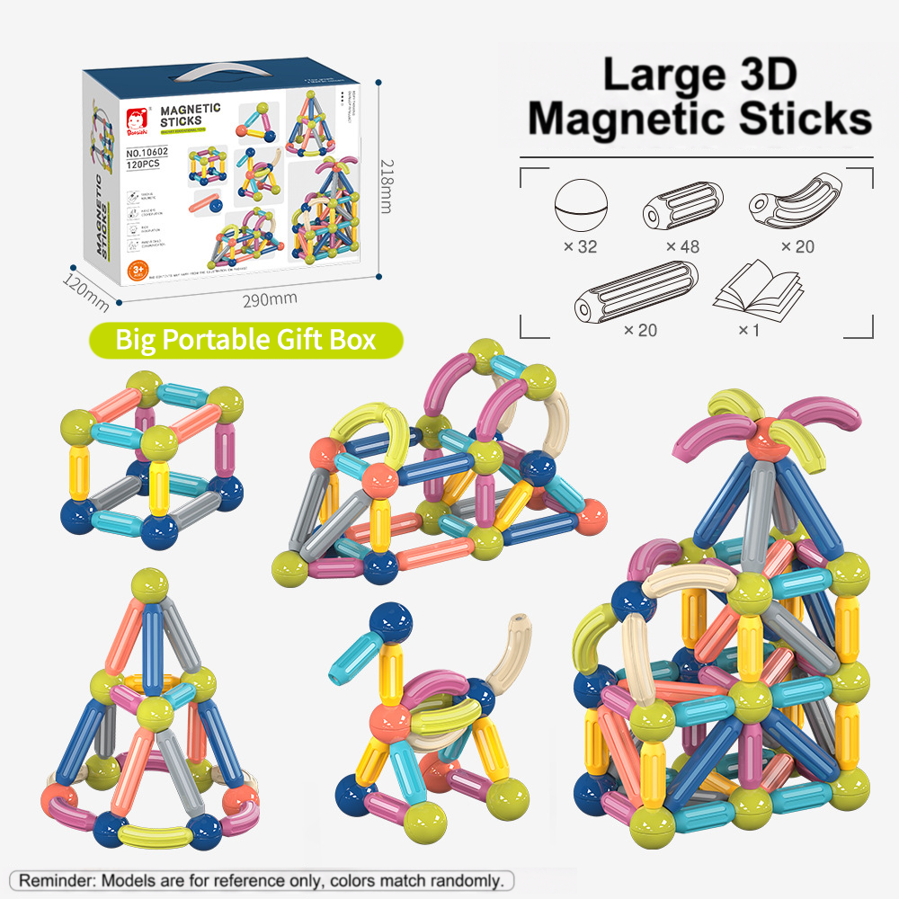 Magnetic Building Sticks & Balls - 120pcs