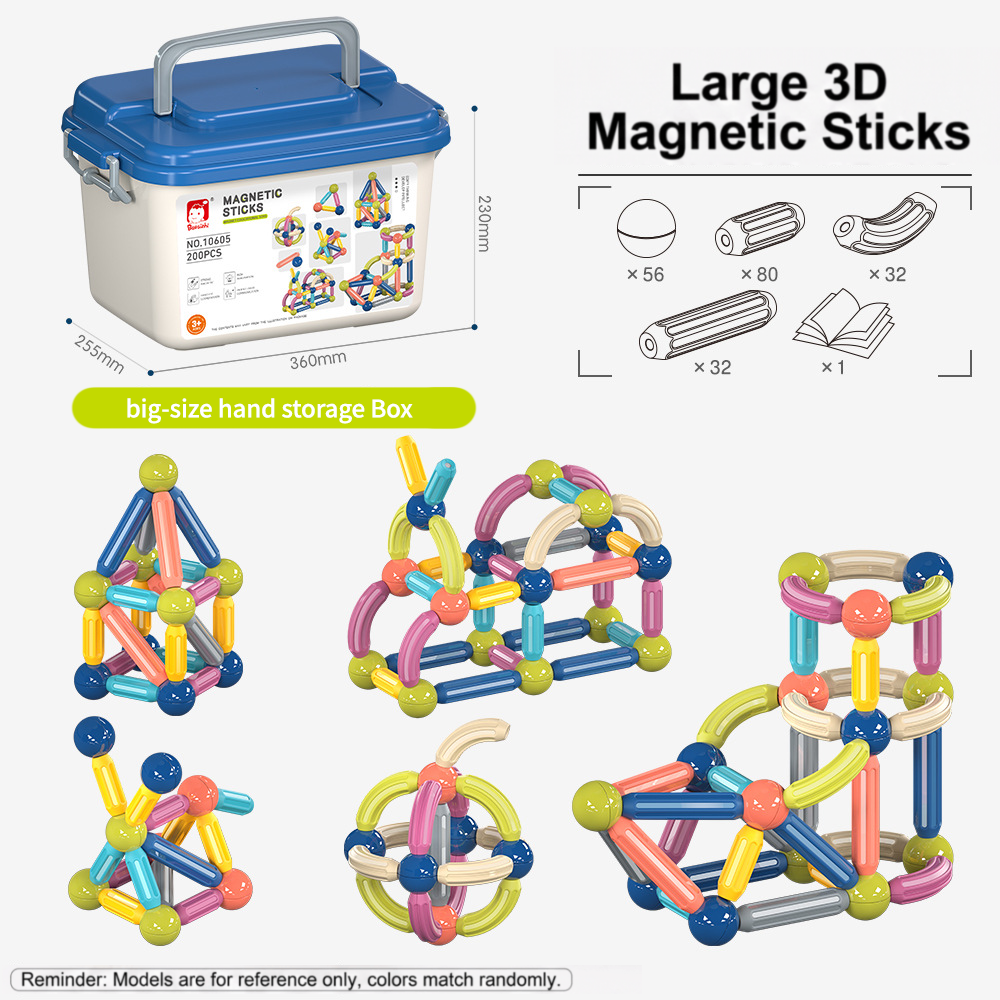 Magnetic Building Sticks & Balls - 120pcs