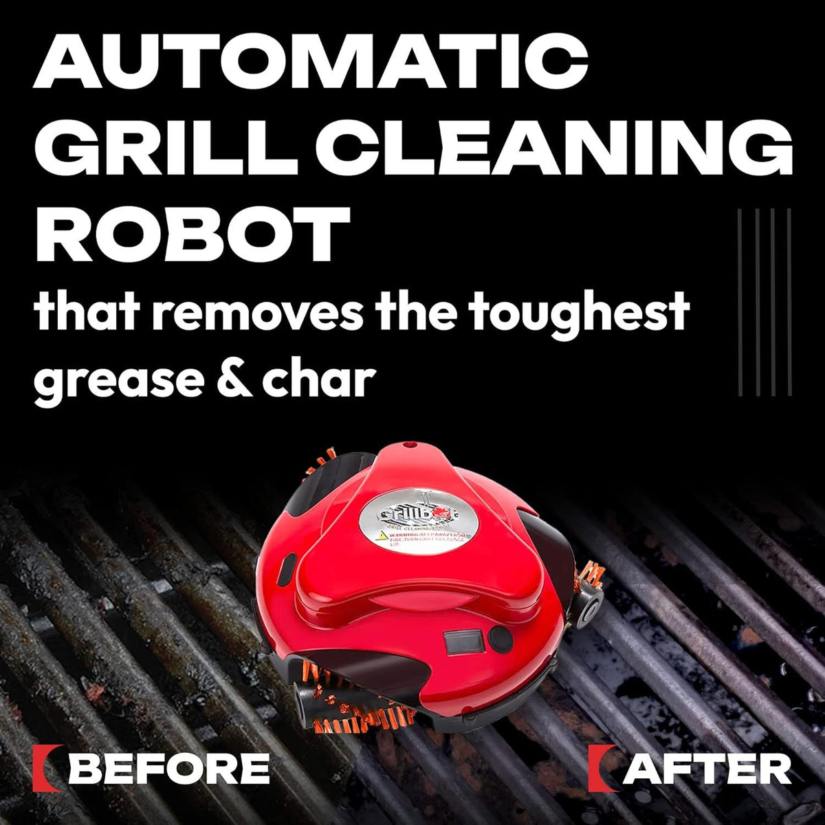 Automatic BBQ Grill Cleaning Robot - Black