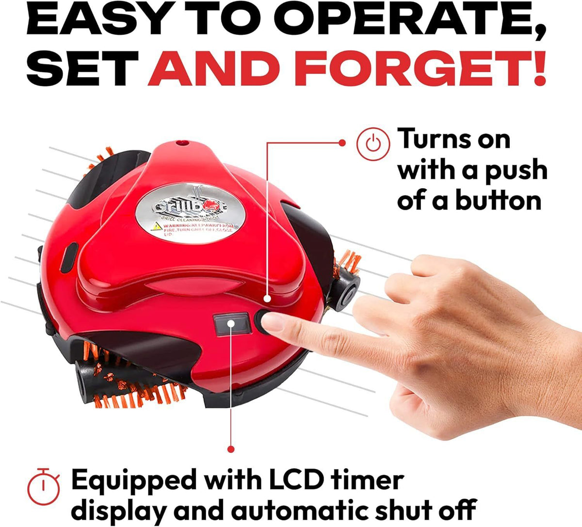 Automatic BBQ Grill Cleaning Robot - Black