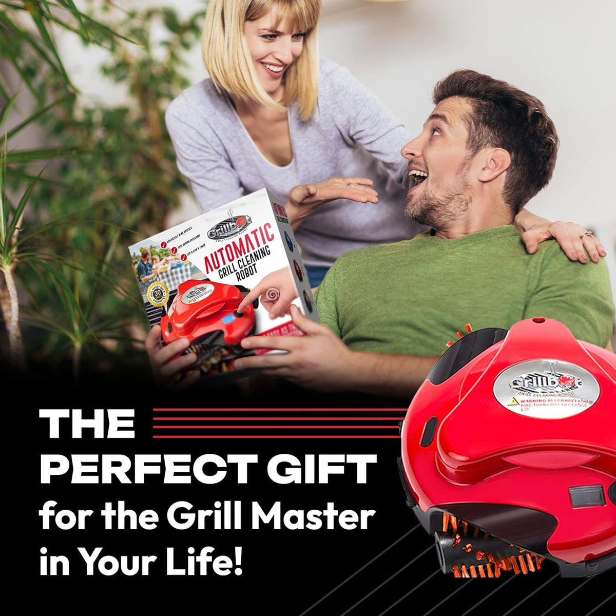 Automatic BBQ Grill Cleaning Robot - Red