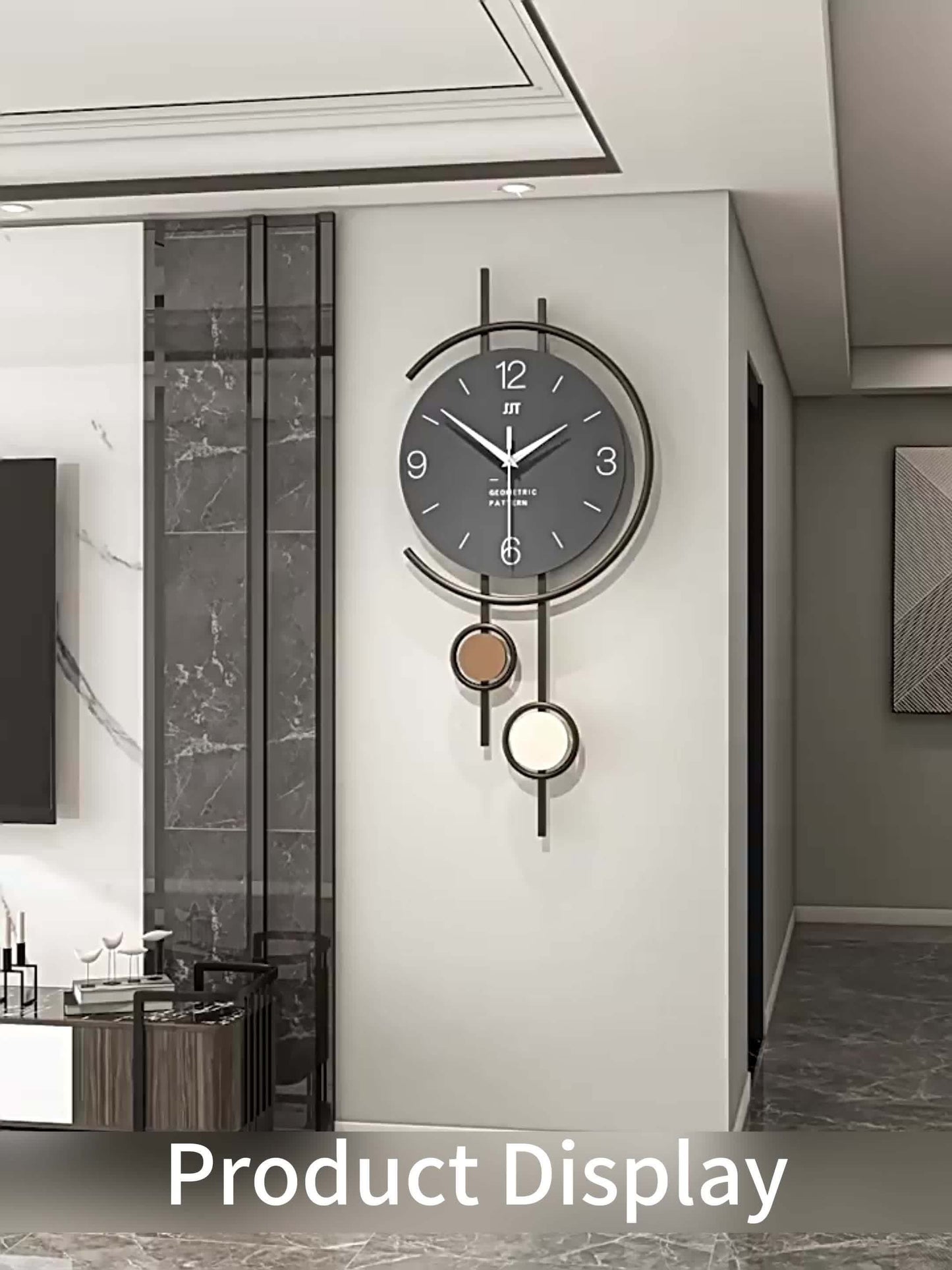 Geometric Wall Clock - Gold