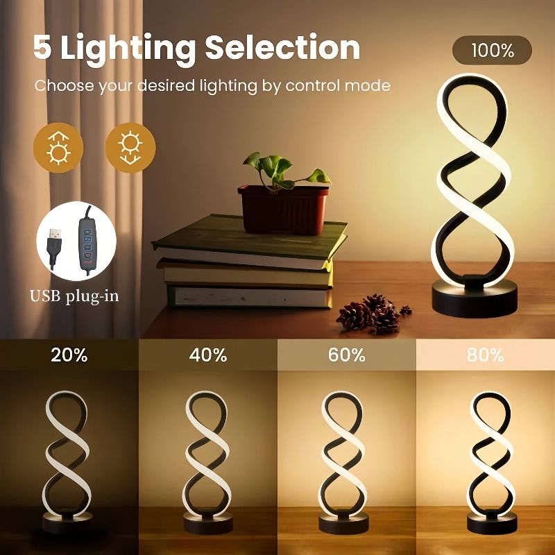 Spiral Desk Lamps Set of 2
