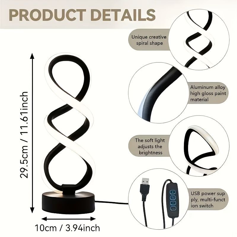 Spiral Desk Lamps Set of 2