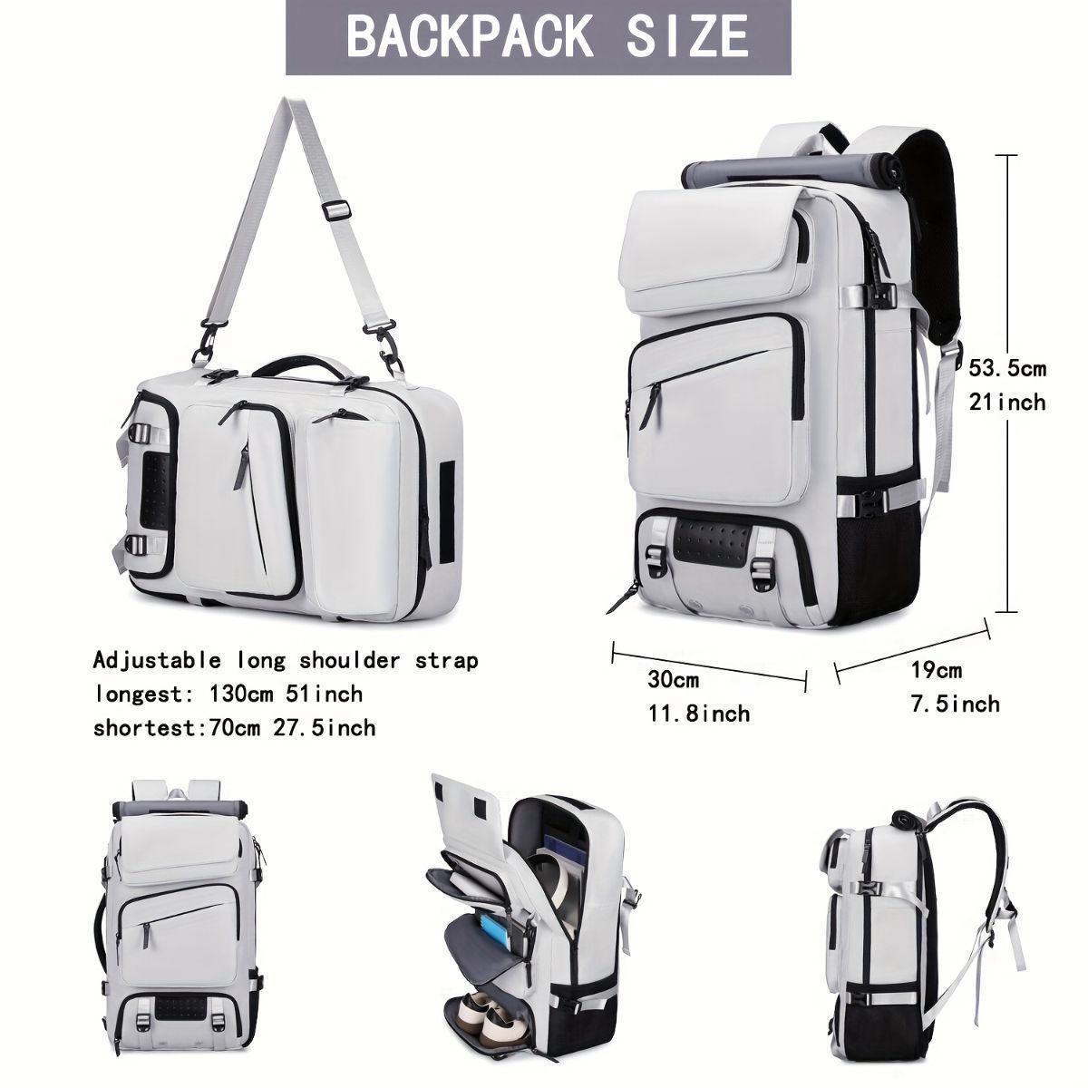 Convertible Travel Backpack - Black M
