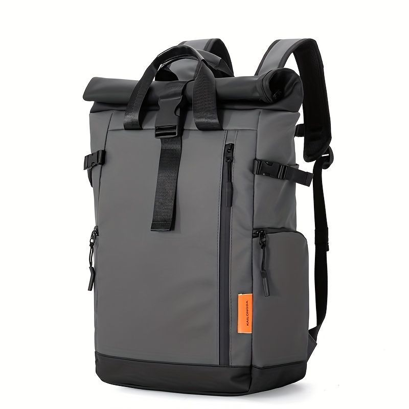 Roll-Top Travel Backpack - White M
