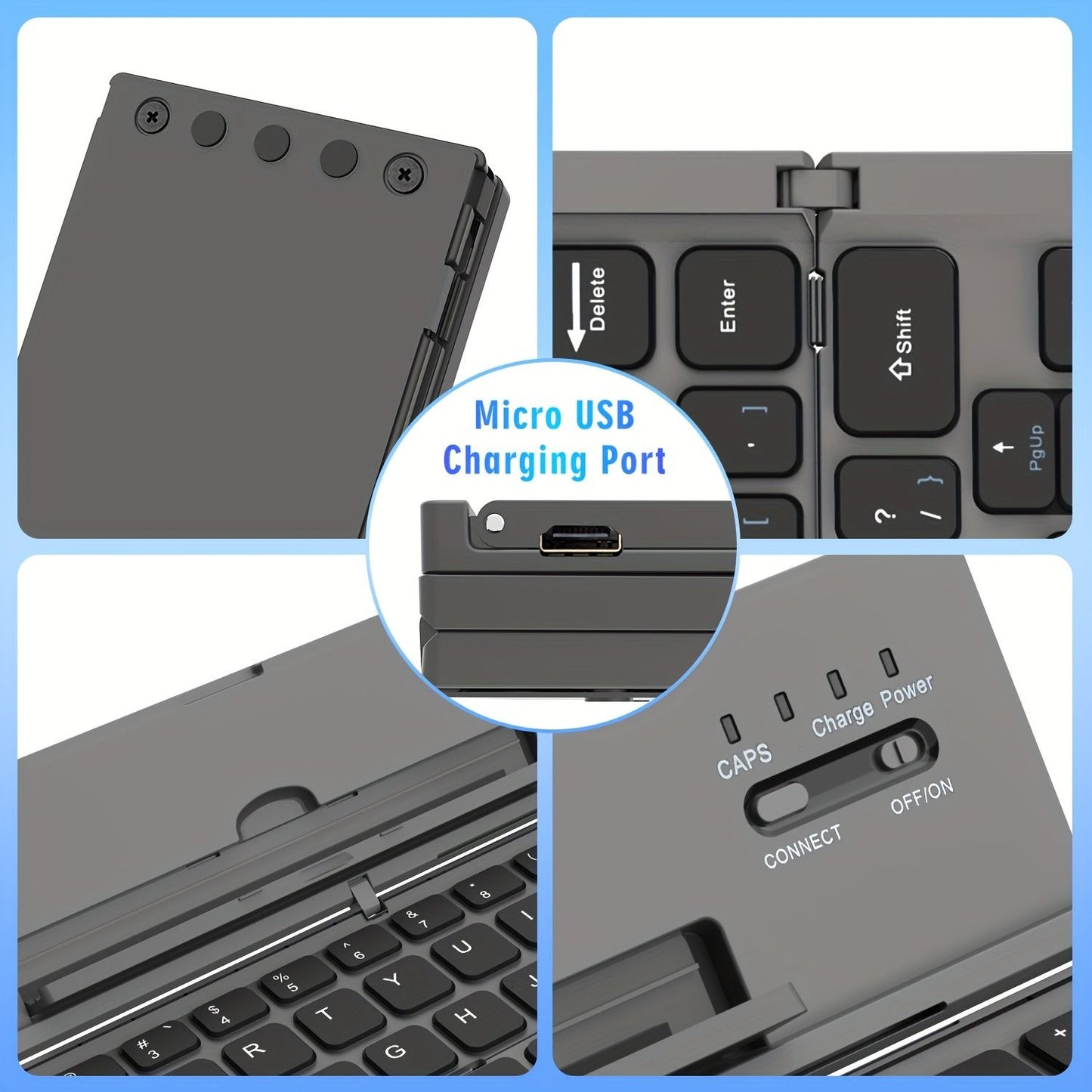 Foldable Wireless Keyboard - Black