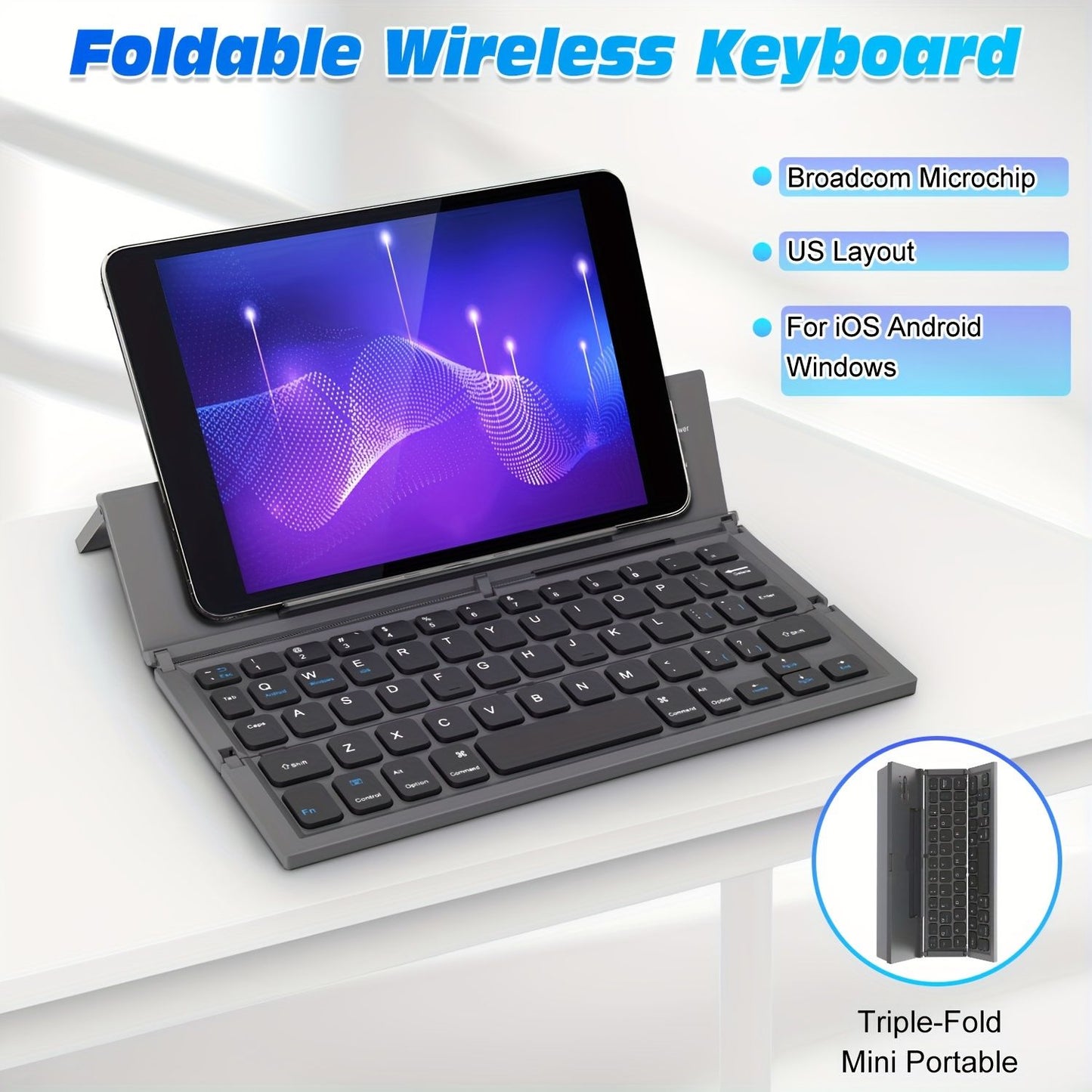 Foldable Wireless Keyboard - Black