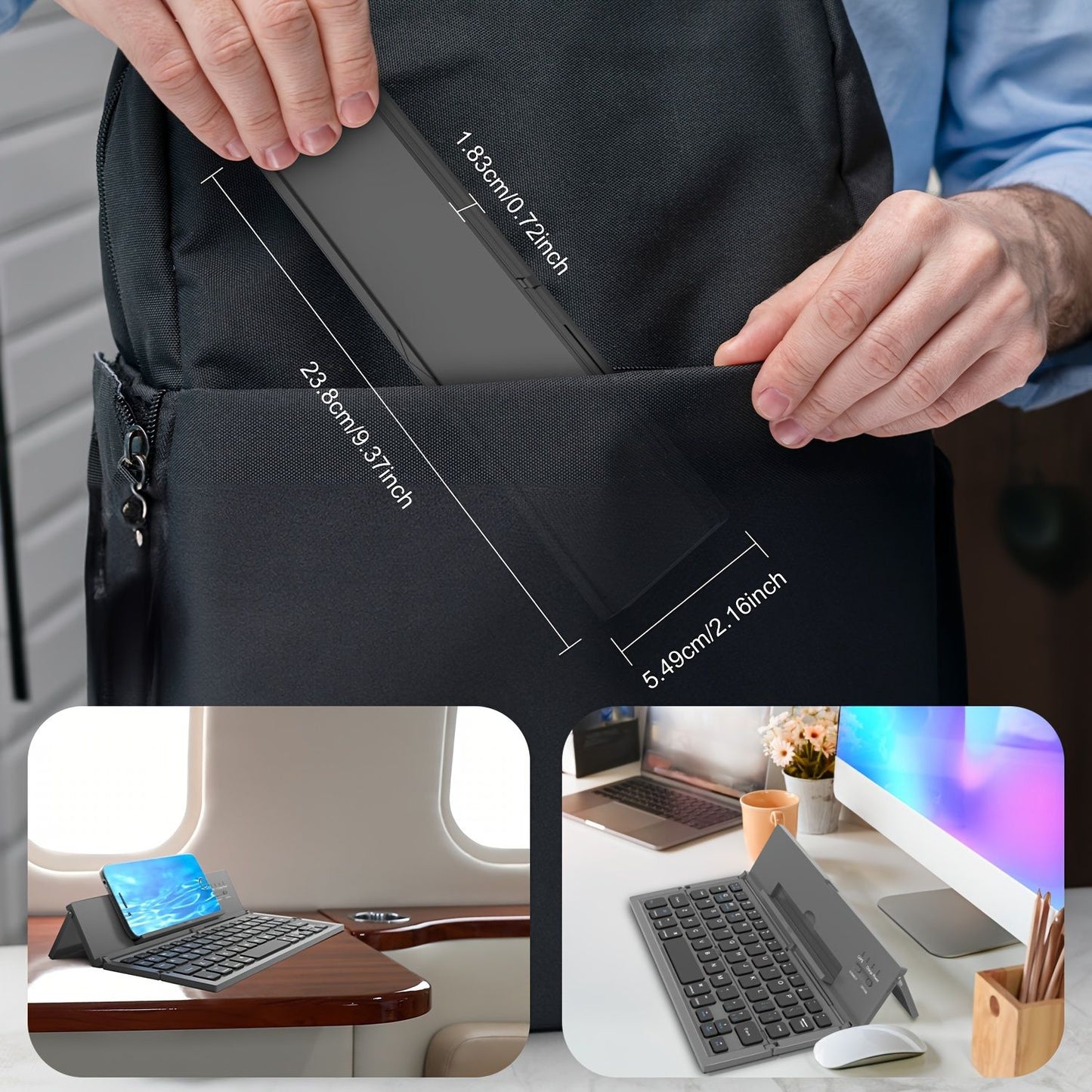 Foldable Wireless Keyboard - Black
