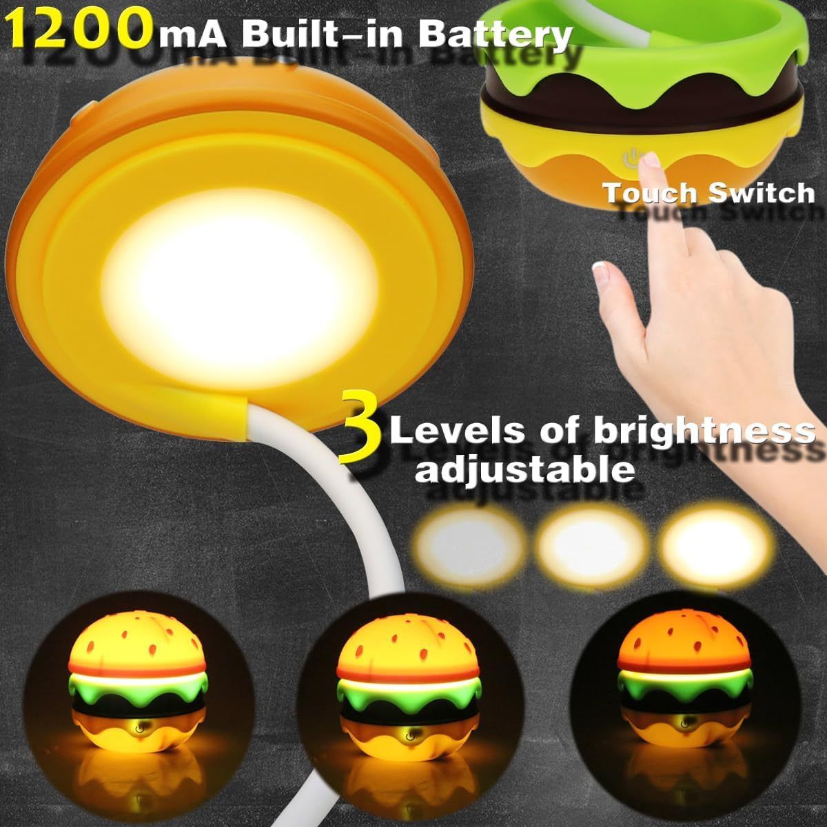 Burger-Shaped Rechargeable Night Light