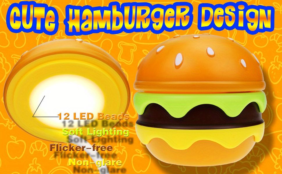 Burger-Shaped Rechargeable Night Light