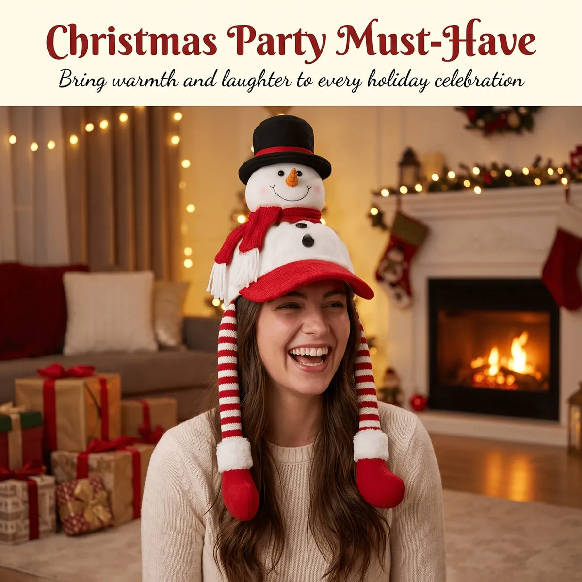 Christmas 3D plush baseball cap with ear flaps, Santa/Snowman/Reindeer design, plaid accents, warm & cozy, perfect for holiday parties and winter gifts.(the Santa Claus)