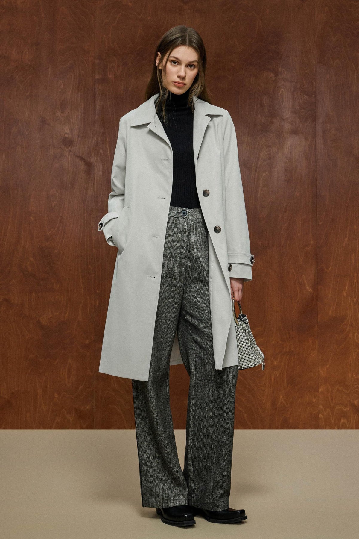 Timeless Single-Breasted Trench Coat for Office, Casual Outings & Cool Season Wear, XL (light beige)