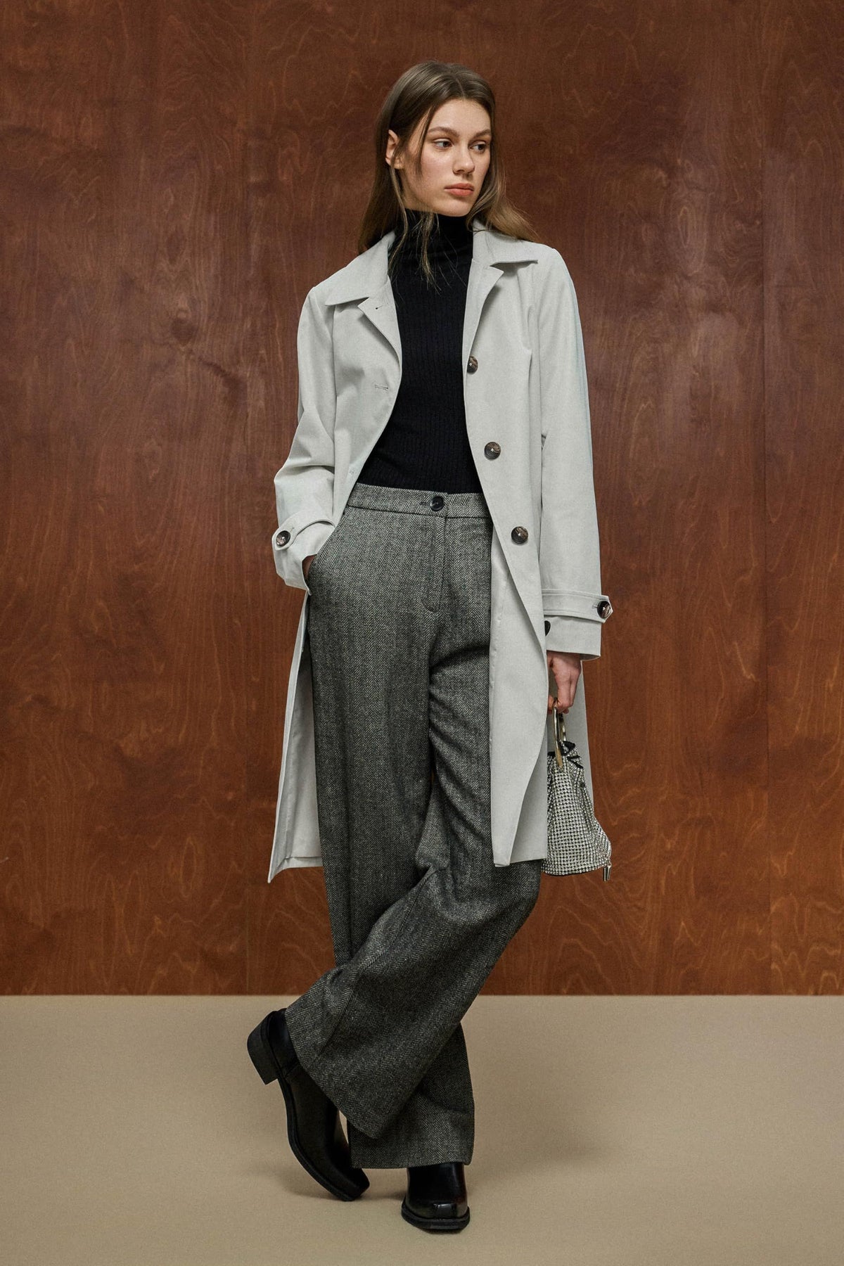Timeless Single-Breasted Trench Coat for Office, Casual Outings & Cool Season Wear, XL (light beige)