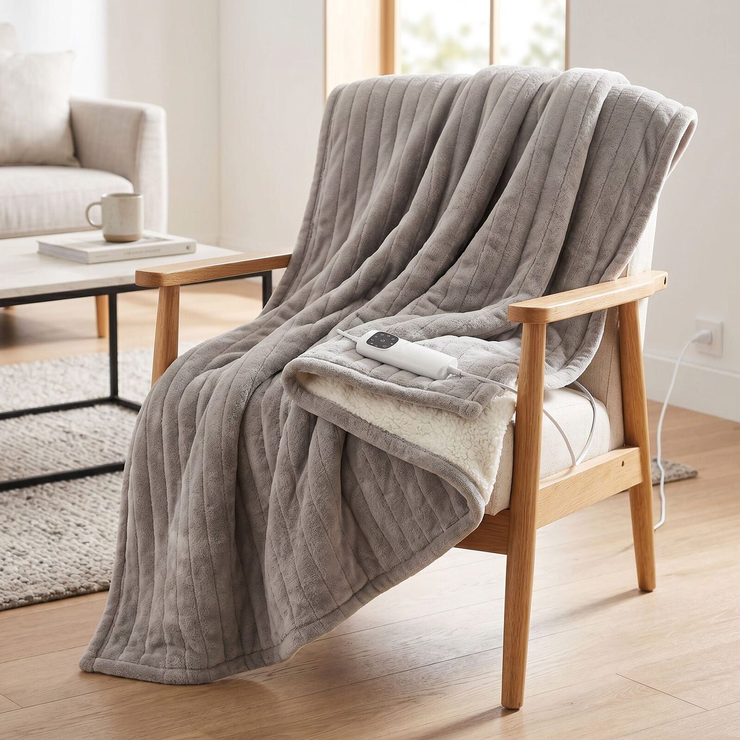 Lenoxx Heated Fleece Throw Blanket
