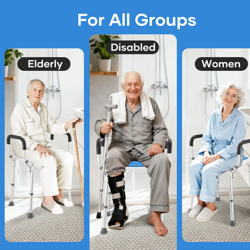 Adjustable Shower Chair with Armrests