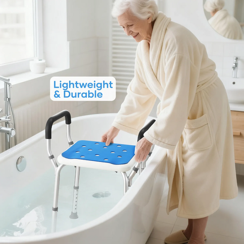 Adjustable Shower Chair with Armrests