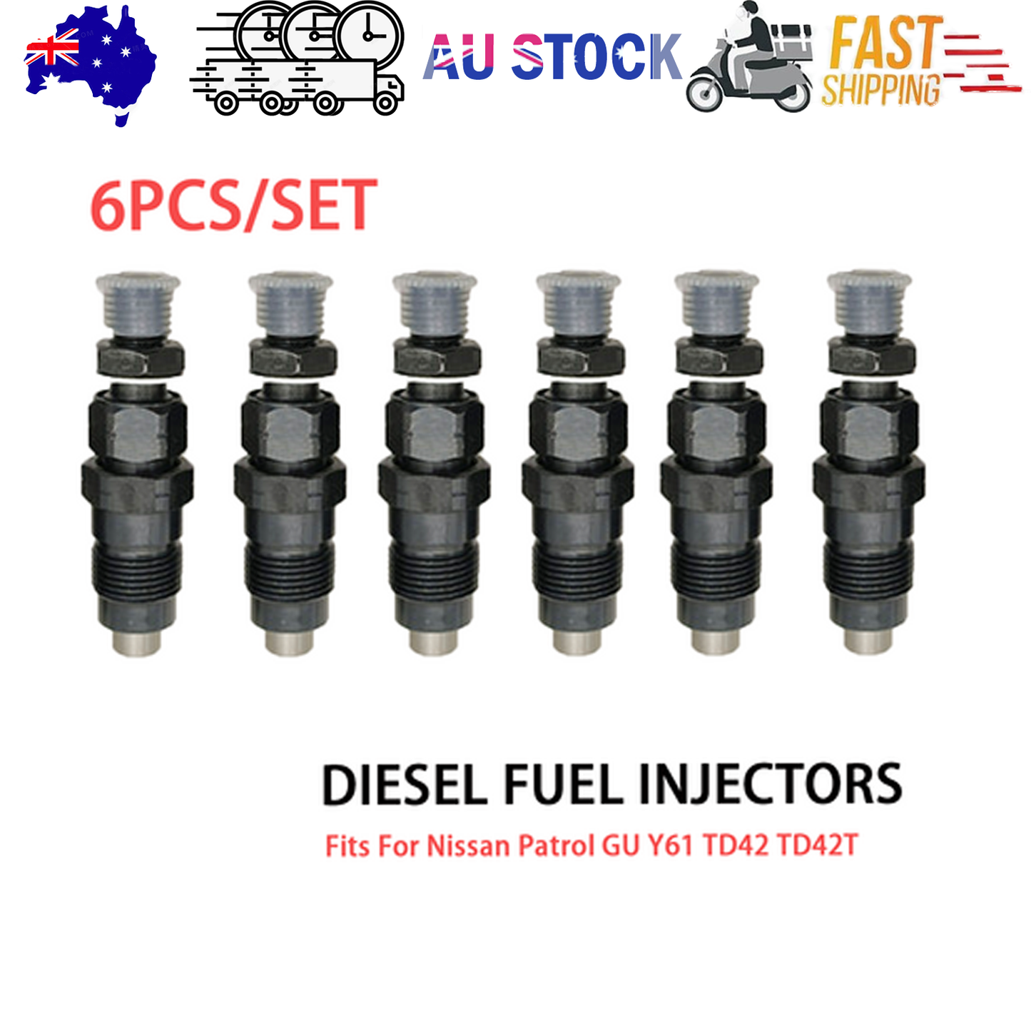 6pc Diesel Fuel Injectors - Nissan Patrol GU Y61