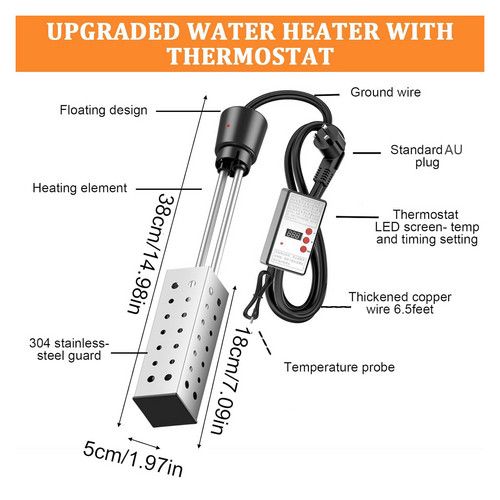 2500W Portable Immersion Water Heater