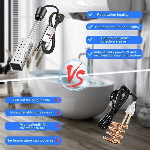 2500W Portable Immersion Water Heater