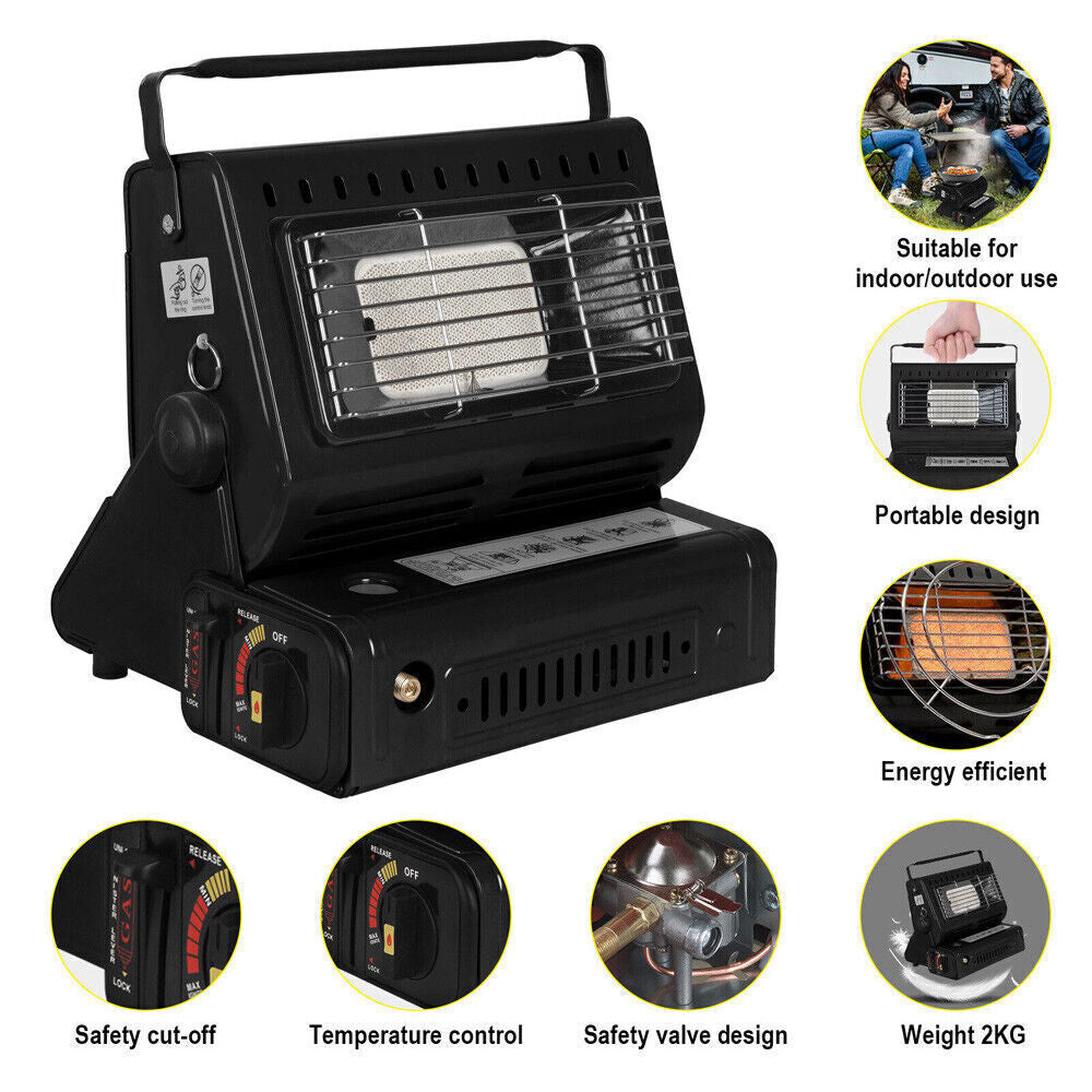 Portable Camping Gas Heater - Black