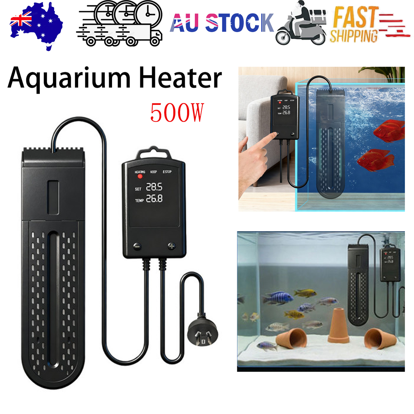 500W Submersible Aquarium Water Heater