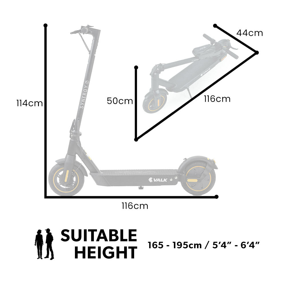 VALK Synergy 7 Electric Scooter 500W - Black/Yellow