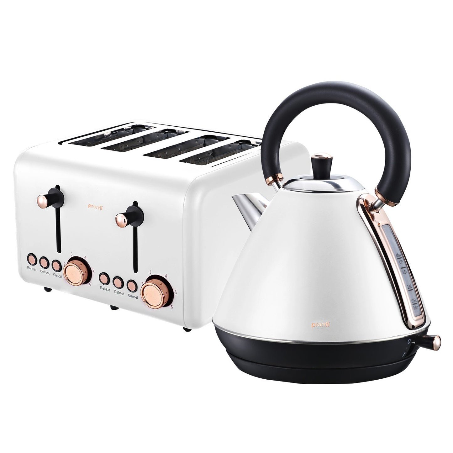 Pronti Toaster & Kettle Bundle - White